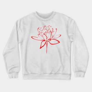 Red Calligraphy Lotus Crewneck Sweatshirt